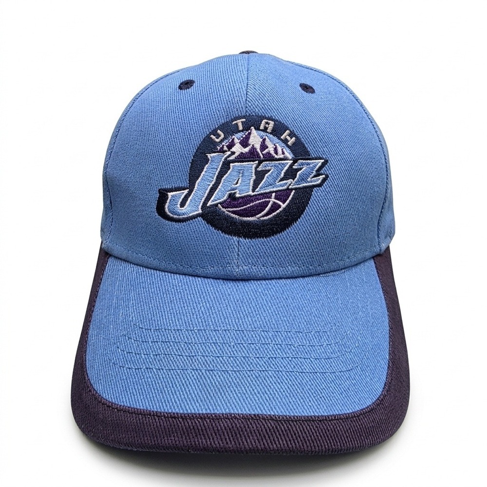 Utah Jazz NBA Elevation Hat Cap Light Blue Purple Mountain Logo Strapback Vtg
